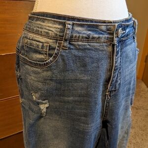 H&H HARMONY & HAVOC Cropped Capri Ankle Crop Distressed Jeans Sz 14P